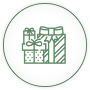 icône boîtes cadeaux vertes